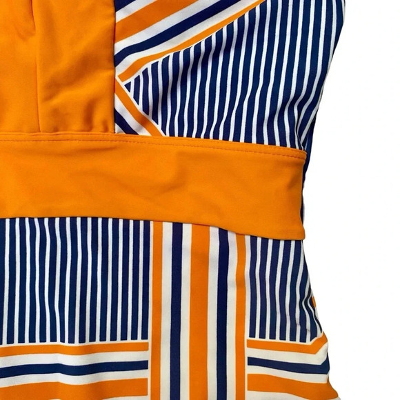 Cabana Life Orange Drive One-Piece Swimsuit Blue Orange Striped – NWT Size M - Picture 6 of 15